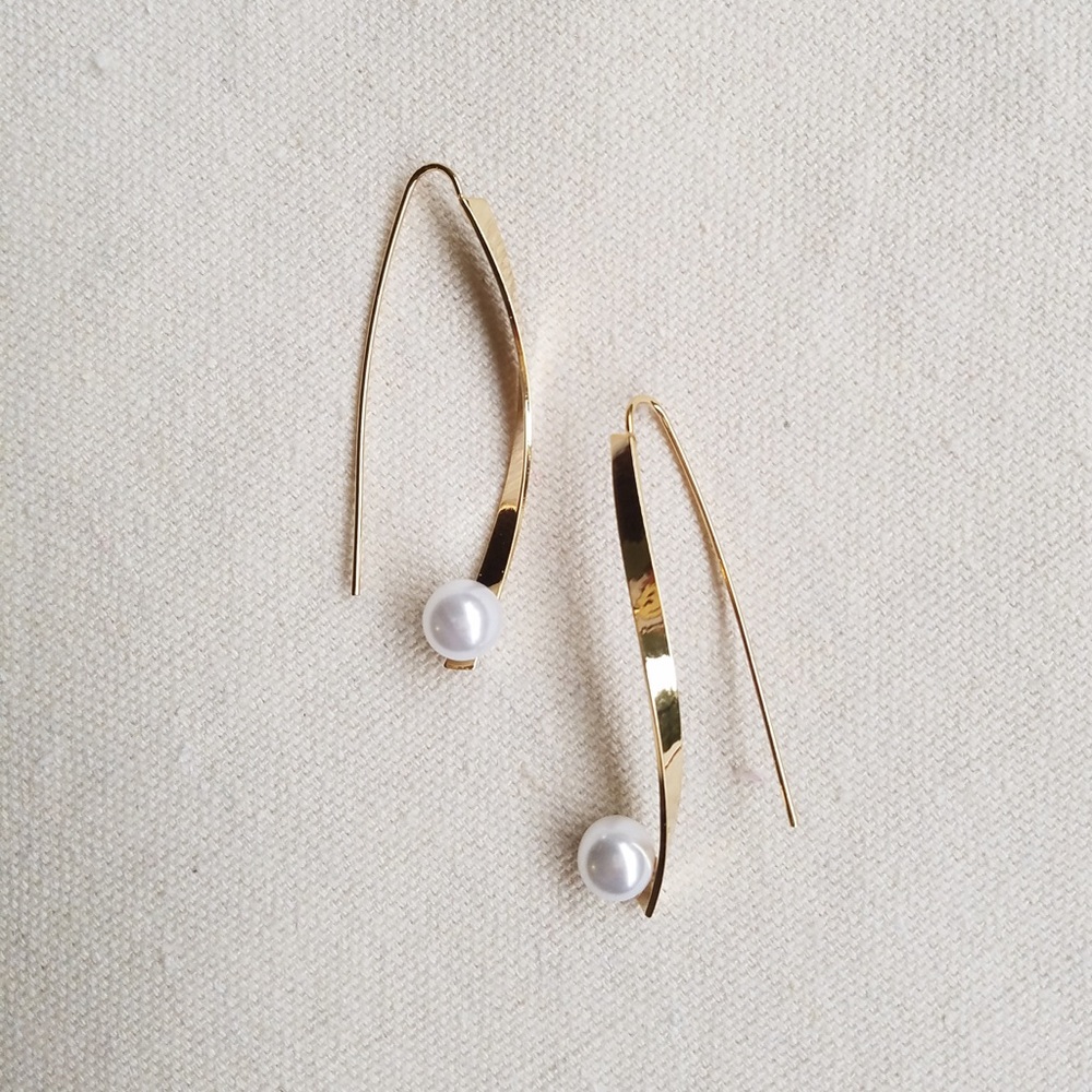 New S-shape gold plated earrings